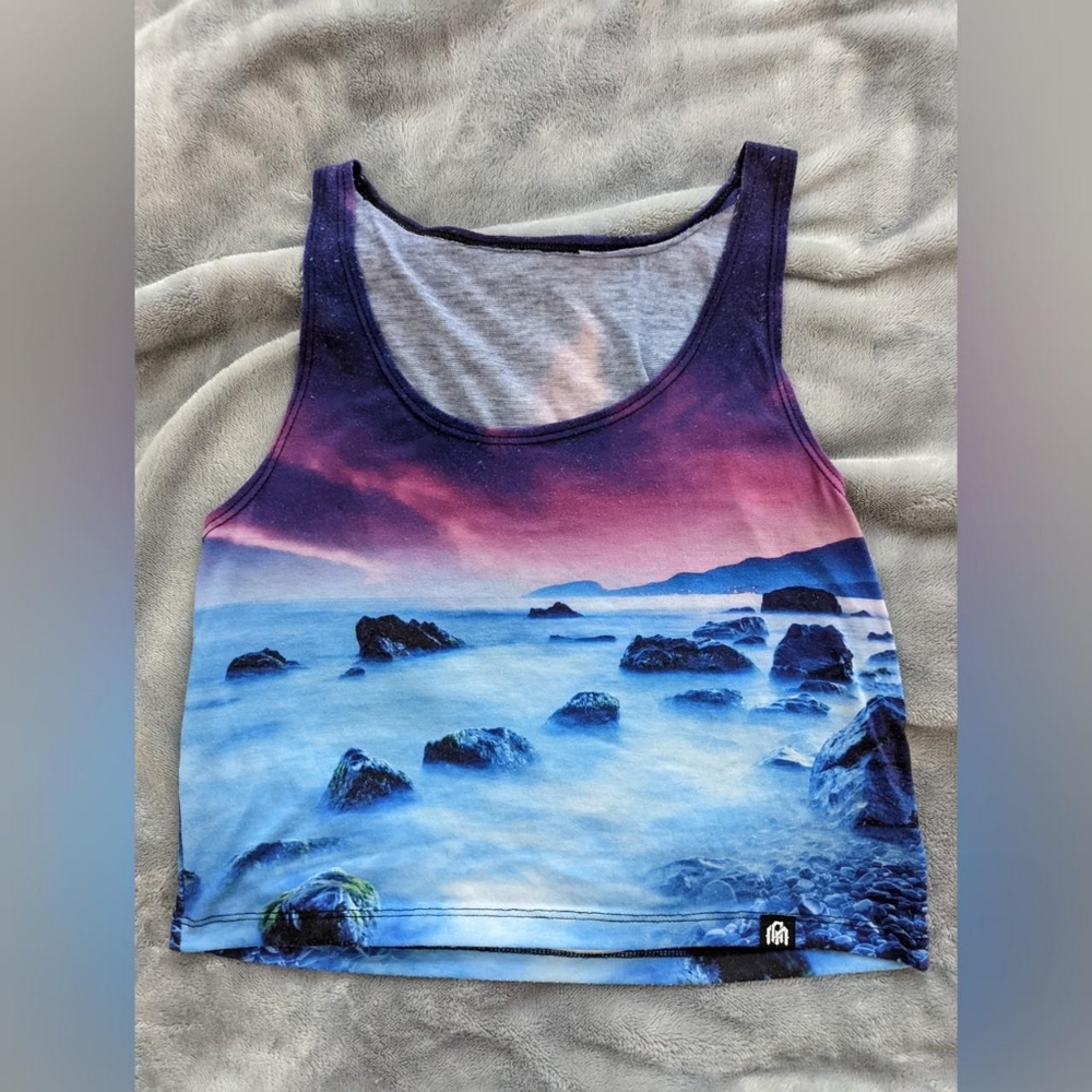 Into the AM ocean shore crop top
